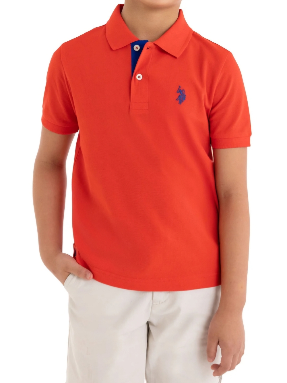 U.S. Polo Assn Boys XL(14-16) Polo Shirt Poppy Red Short Sleeve Classic Fit NWT